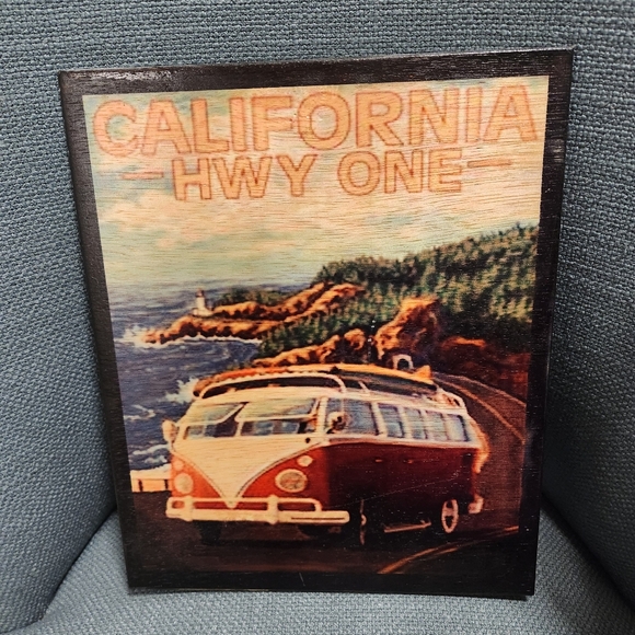 Kitschy Wooden silkscreen art- California - Picture 2 of 7